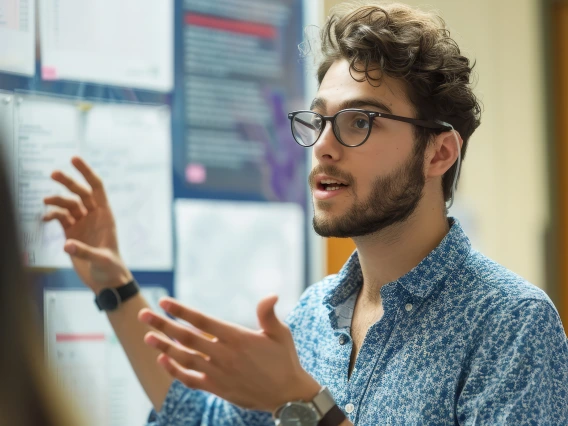 Student with Research Poster