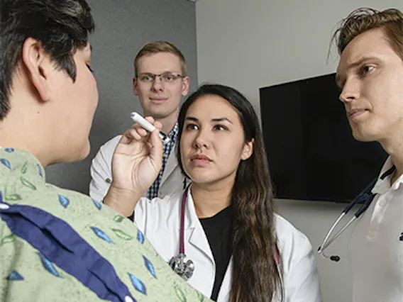 Doctor examining patient