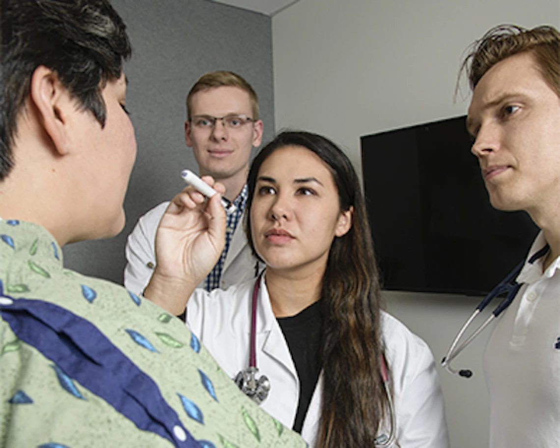 Doctor examining patient
