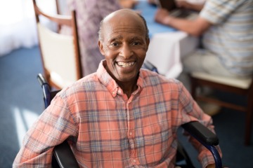 Elderly African American Man in Wheelchair